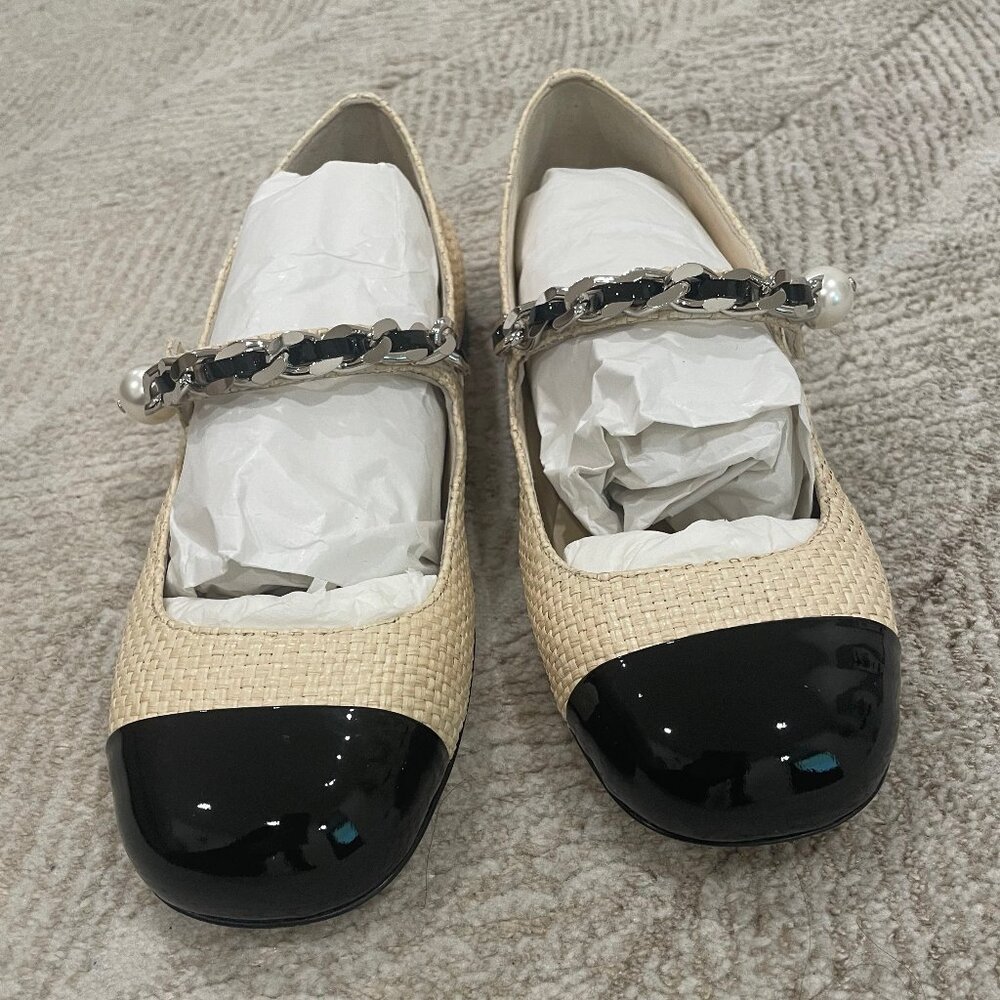 Miu Miu Two-Toned Chain-Linked Ballerinas